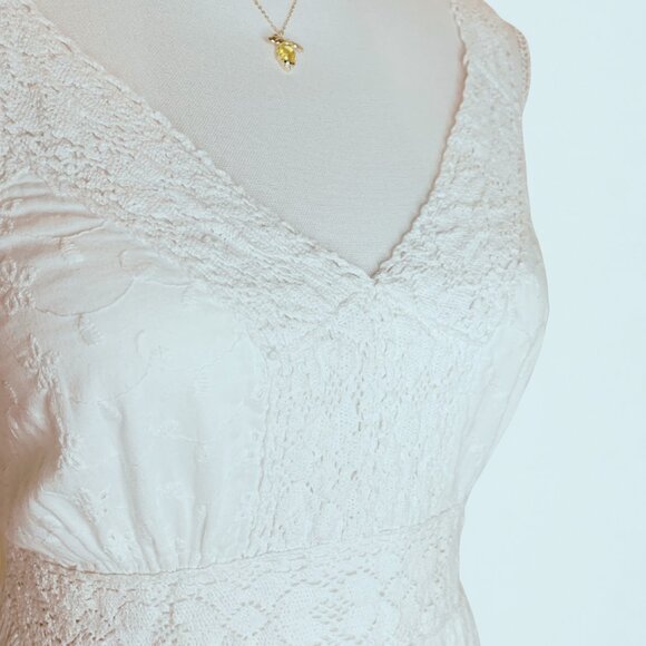 Anthropologie Me 2 Magic Sleeveless Eyelet Embroidered Maxi Dress Sz M - Picture 2 of 6